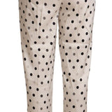 Ermanno Scervino White Polka Dotted High Waist Tapered Pants