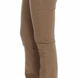 Costume National Beige Straight Leg Denim Pants Stretch Jeans