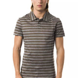 BYBLOS Gray Cotton Men Polo Shirt
