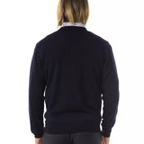 Uominitaliani Blue Merino Wool Men Sweater