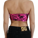 John Galliano Pink Newspaper Print Bra Cropped Blouse