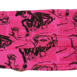 John Galliano Pink Newspaper Print Bra Cropped Blouse