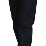 Costume National Blue Low Waist Straight Denim Pants Jeans