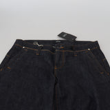 Costume National Blue Low Waist Straight Denim Pants Jeans