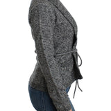 Cavalli Gray wool knitted cardigan