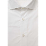 Bagutta White Cotton Men's Shirt with French Collar