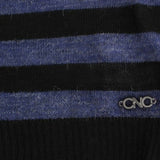 Costume National Black striped V-neck sweater