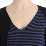 Costume National Black striped V-neck sweater
