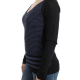 Costume National Black striped V-neck sweater