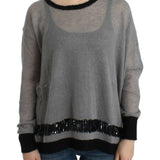 Costume National Chic Asymmetric Embellished Knit Sweater