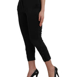 Ermanno Scervino Black High Waist Capri Cropped Pants