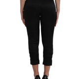 Ermanno Scervino Black High Waist Capri Cropped Pants