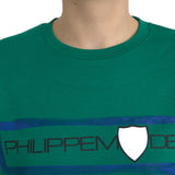 Philippe Model Green Cotton Logo Print Long Sleeves Pullover Sweater