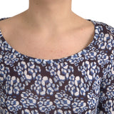 Just Cavalli Blue Floral Lace Long Sleeves Top Underwear Blouse