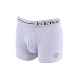 Jeckerson Gray Cotton Men Boxer with Side Logo Print