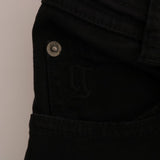 John Galliano Black Cotton Denim Stretch Regular Fit Jeans