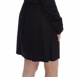 Versace Jeans Black Modal Silk Shift Knee Dress