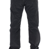 GF Ferre Elegant Black Cotton Corduroy Pants