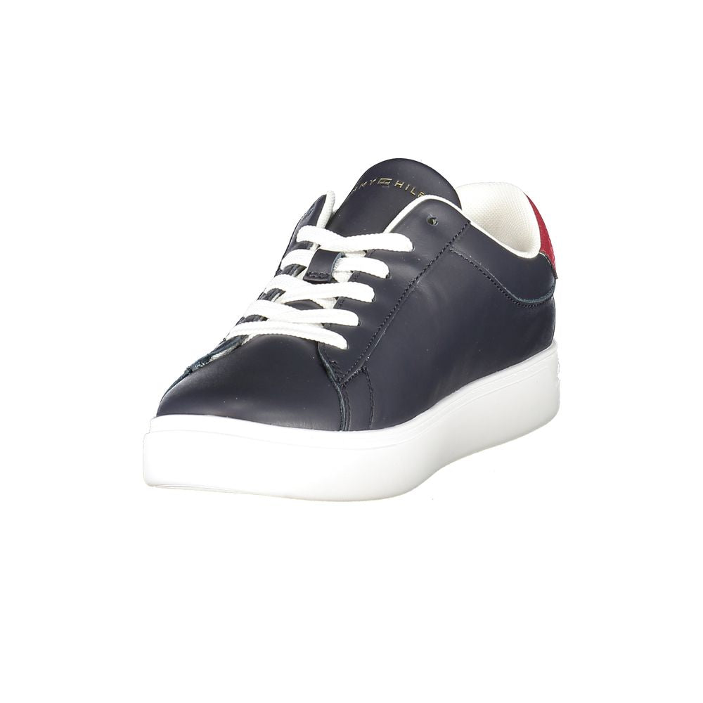 Tommy Hilfiger Blue Leather Women Sneakers