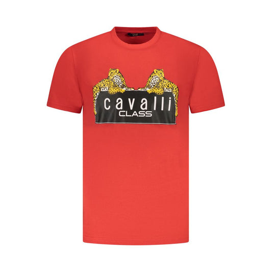 Cavalli Class Red Cotton Men T-Shirt