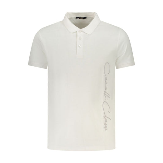 Cavalli Class White Cotton Men Polo Shirt
