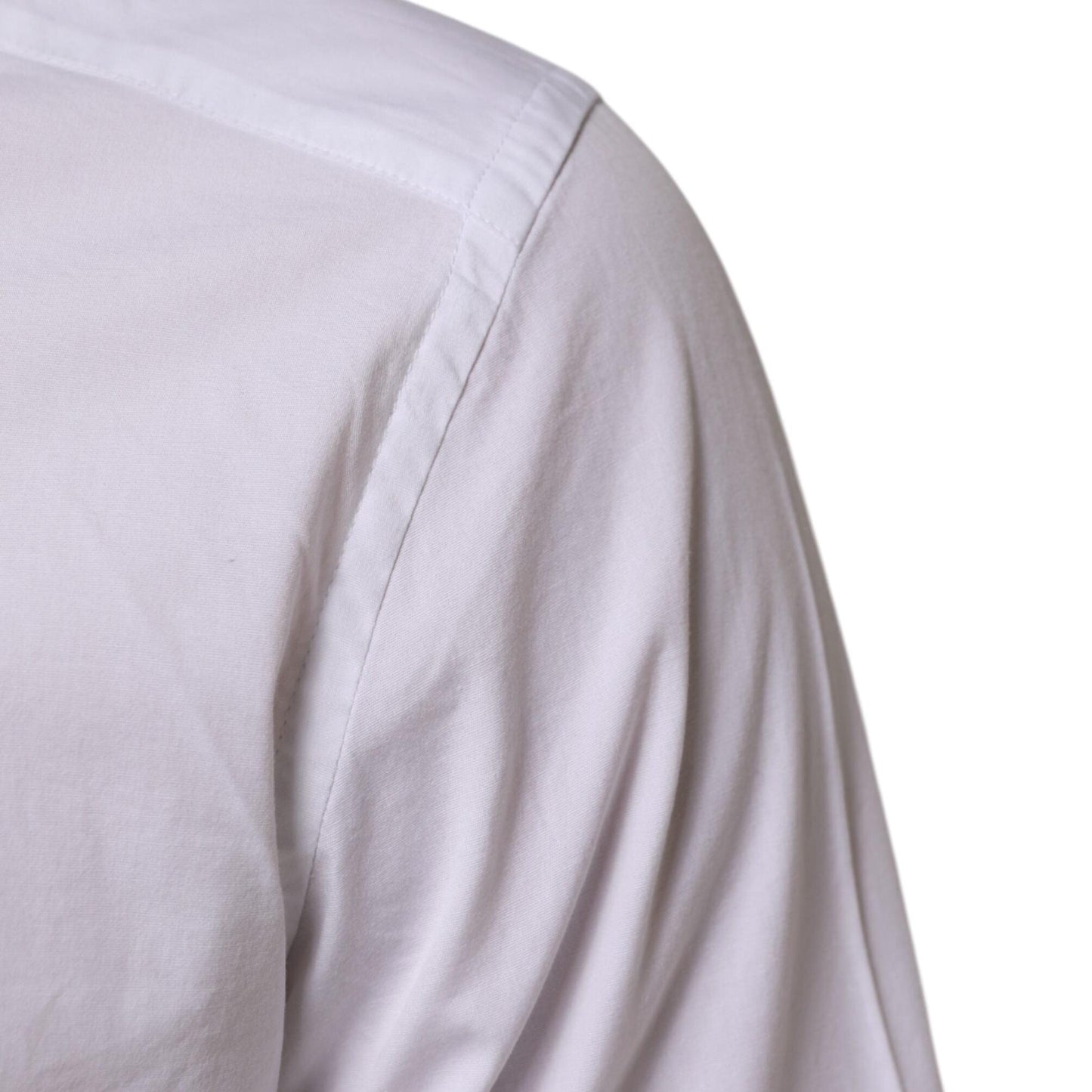 Dolce & Gabbana White Cotton GOLD Long Sleeves Formal Men Shirt