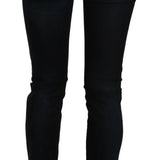 John Galliano Dark Blue Mid Waist Slim Fit Denim Casual Pants Jeans