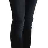 John Galliano Dark Blue Mid Waist Slim Fit Denim Casual Pants Jeans