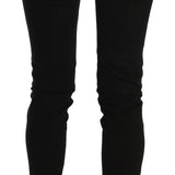 John Galliano Black Mid Waist Slim Fit Skinny Denim Casual Pants Jeans