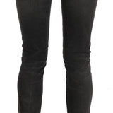 John Galliano Black Washed Low Waist Slim Fit Skinny Denim Pants Jeans