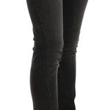 John Galliano Black Washed Low Waist Slim Fit Skinny Denim Pants Jeans