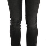 John Galliano Black Washed Low Waist Slim Fit Skinny Denim Pants Jeans