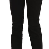 John Galliano Black Low Waist Slim Leg Skinny Denim Casual Pants Jeans