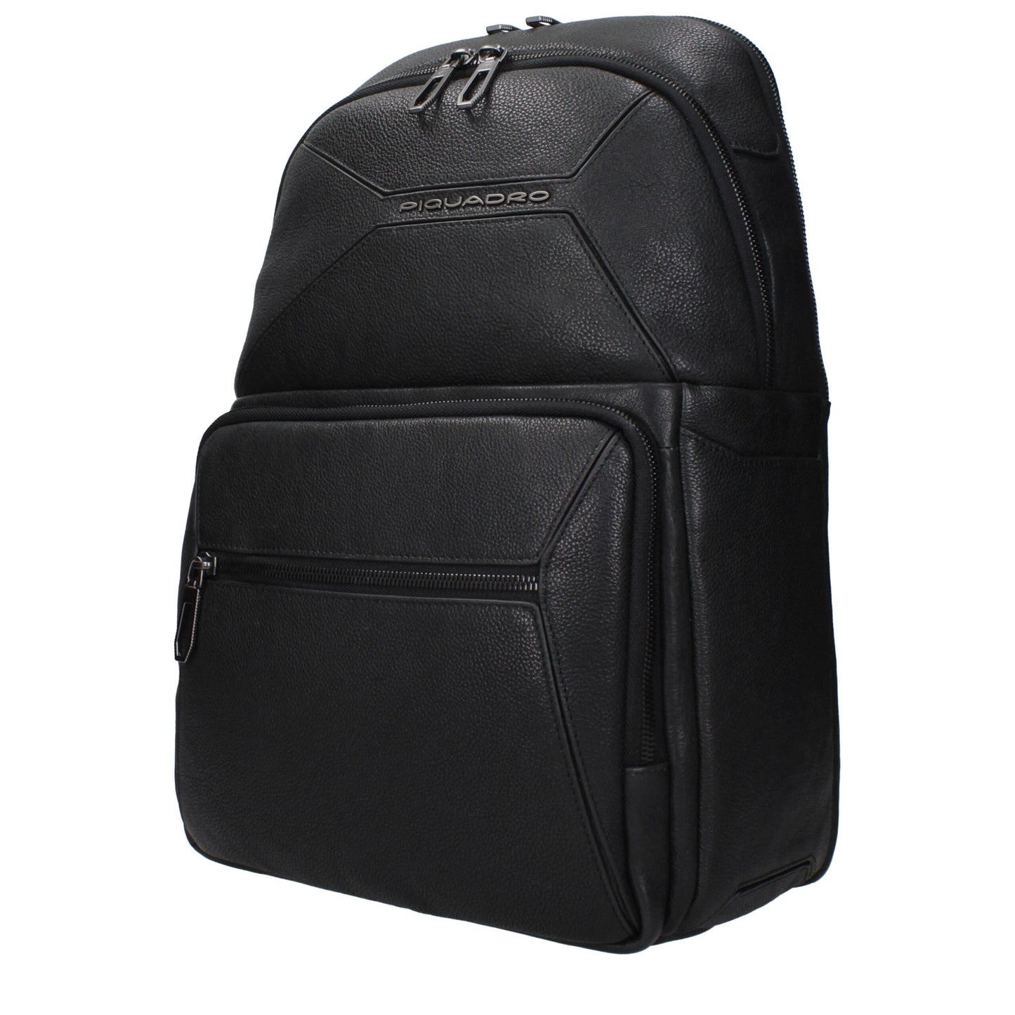 Piquadro Black Leather Backpacks