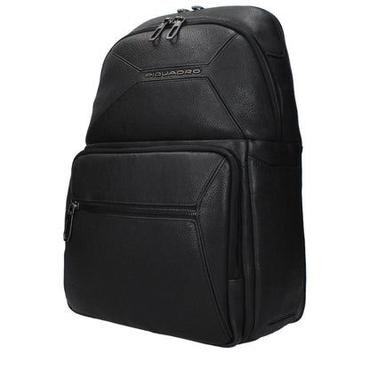 Piquadro Black Leather Backpacks