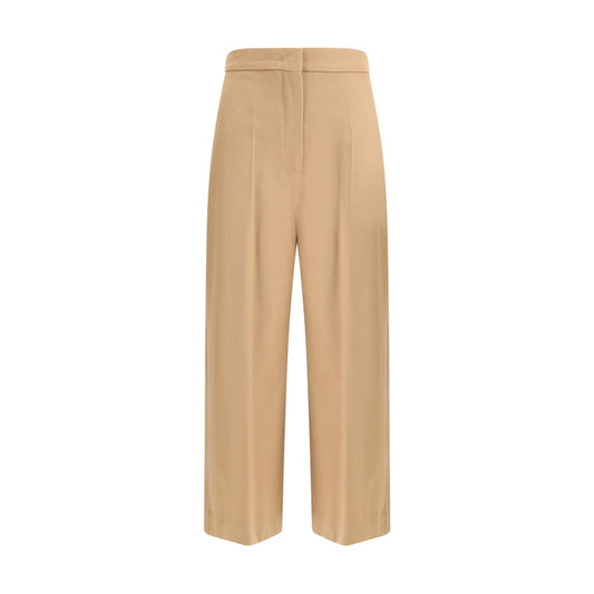 Max Mara Beige Fleece Wool Casual Pants