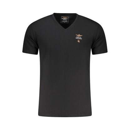 Aeronautica Militare Black Cotton Men's T-Shirt
