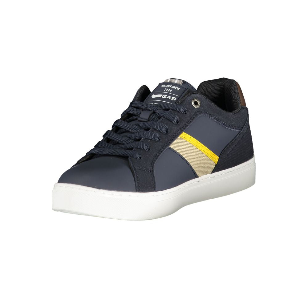 Gas Blue Polyester Men Sneakers