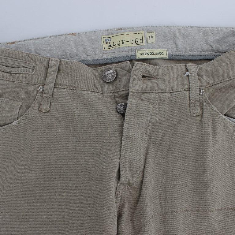 Acht Beige Cotton Patchwork Jeans