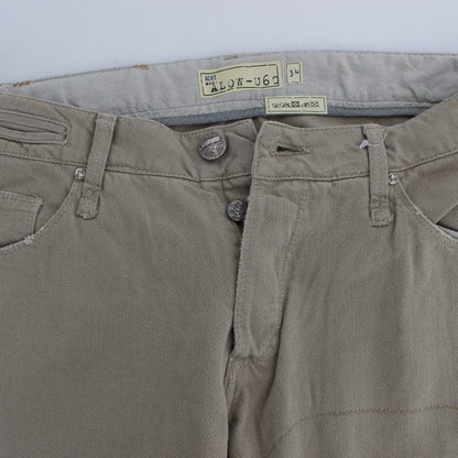 Acht Beige Cotton Patchwork Jeans