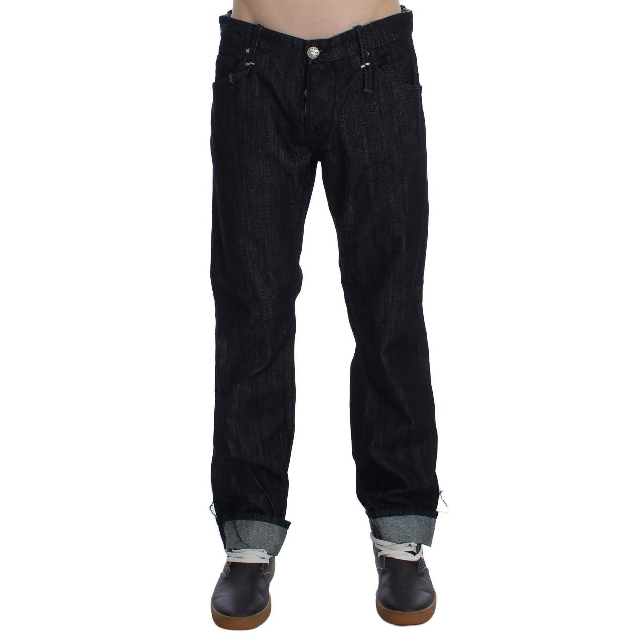 Acht Blue Cotton Regular Straight Fit Jeans