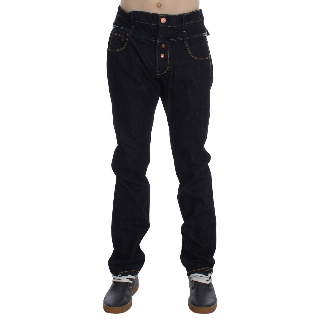 Acht Blue Cotton Regular Straight Fit Jeans