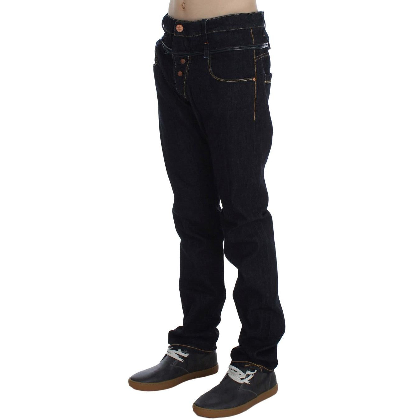 Acht Blue Cotton Regular Straight Fit Jeans
