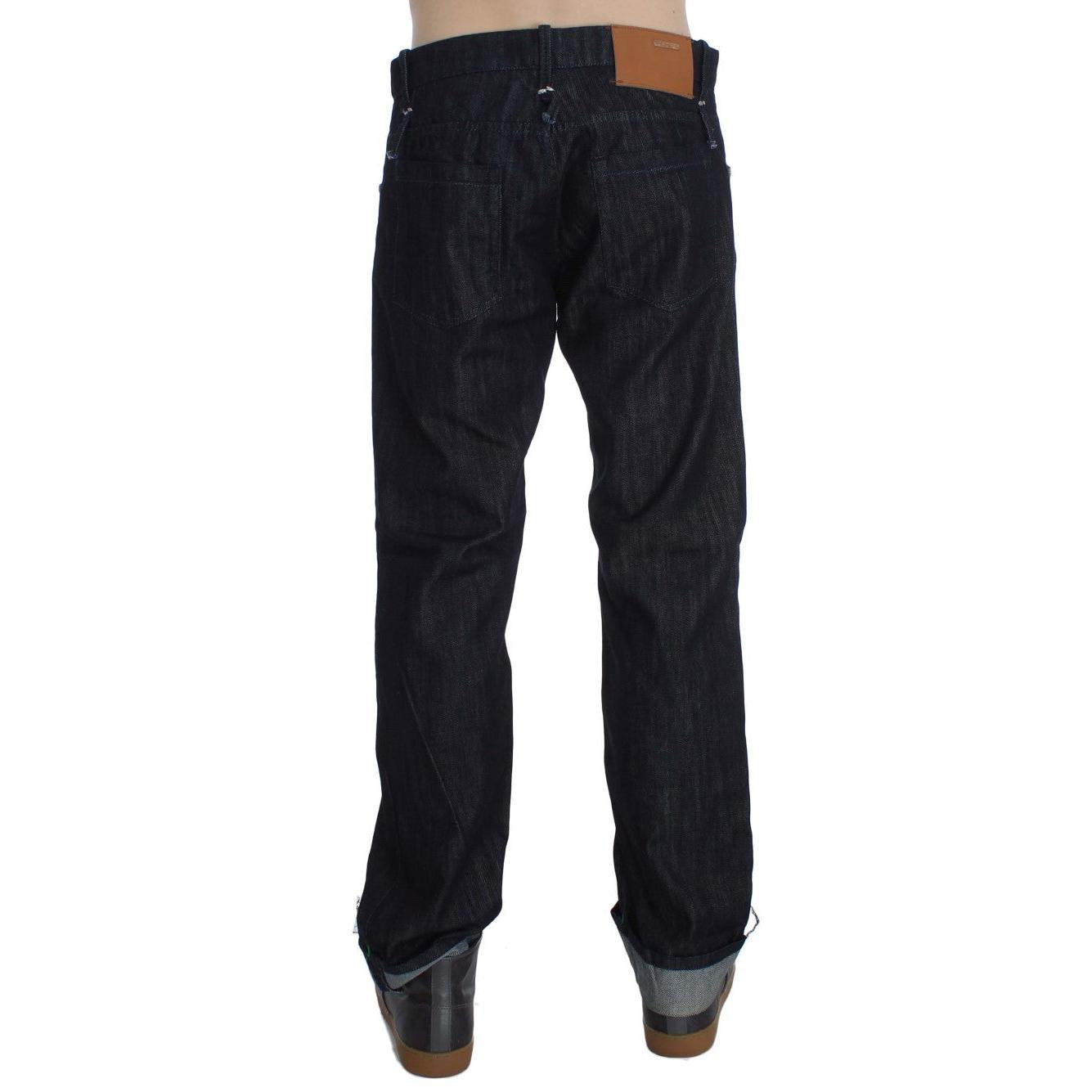 Acht Blue Cotton Regular Straight Fit Jeans