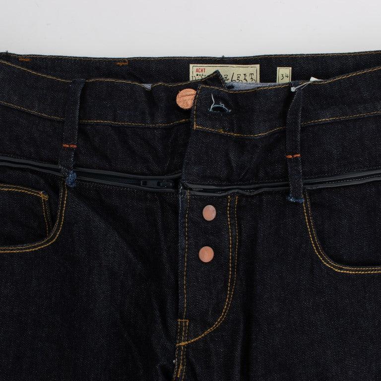 Acht Blue Cotton Regular Straight Fit Jeans