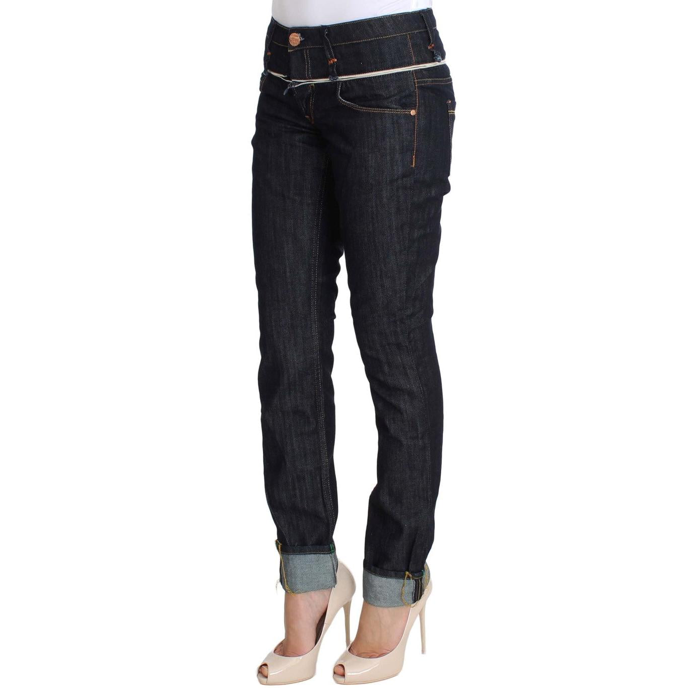 Acht Blue Denim Cotton Bottoms Straight Fit Jeans