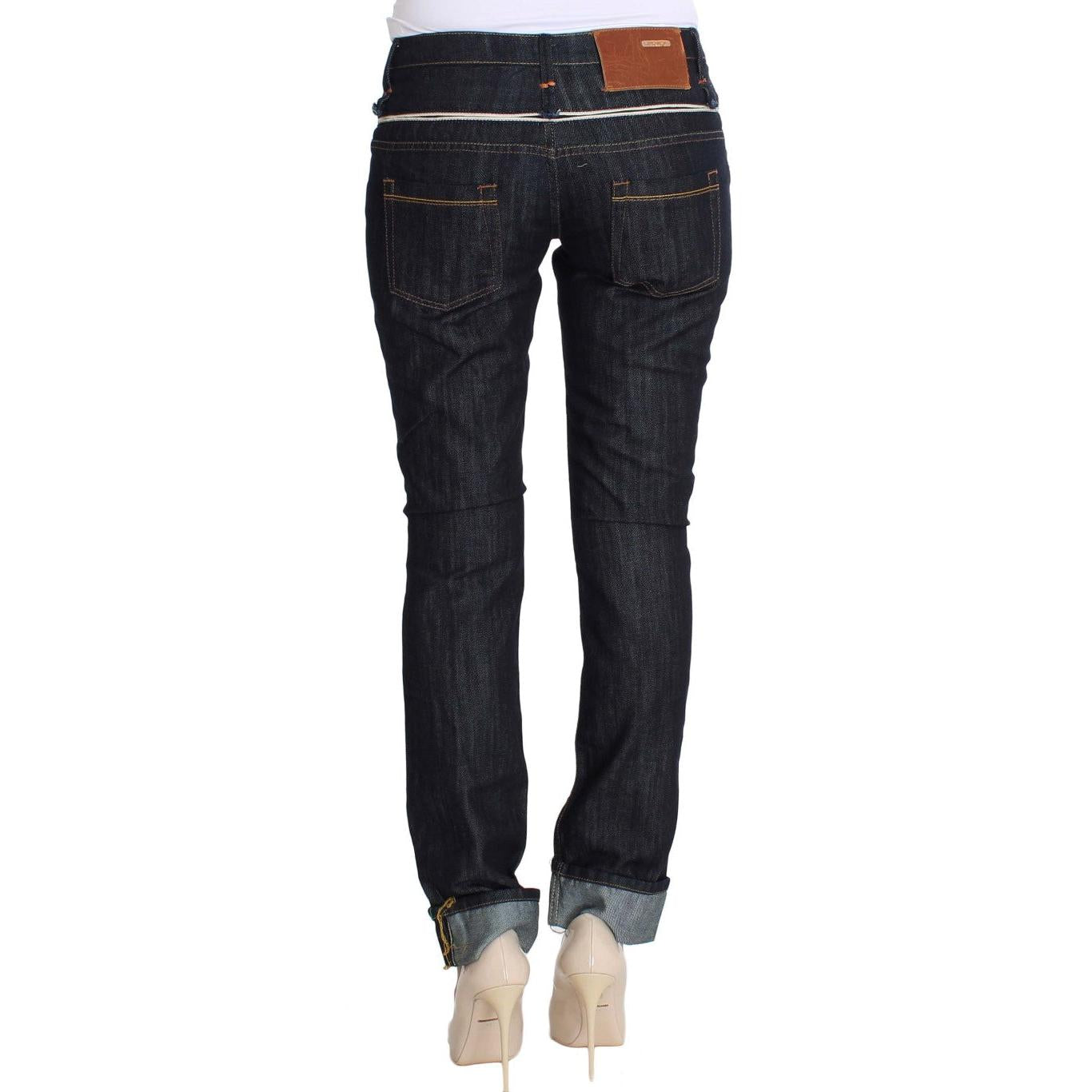 Acht Blue Denim Cotton Bottoms Straight Fit Jeans