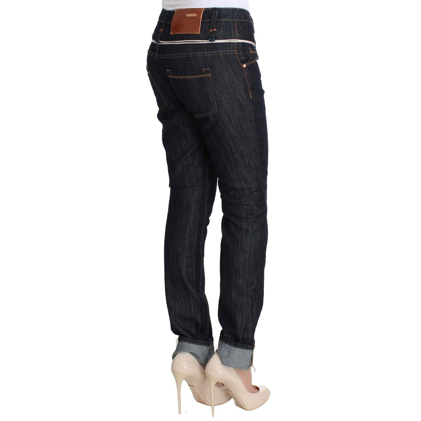 Acht Blue Denim Cotton Bottoms Straight Fit Jeans