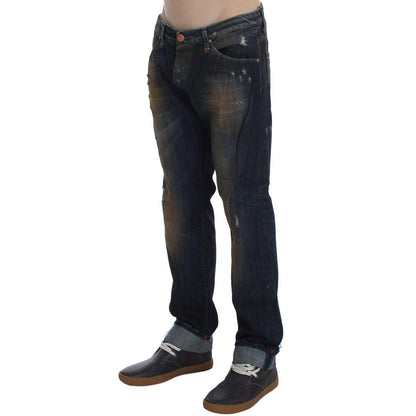 Acht Blue Wash Cotton Regular Straight Fit Jeans