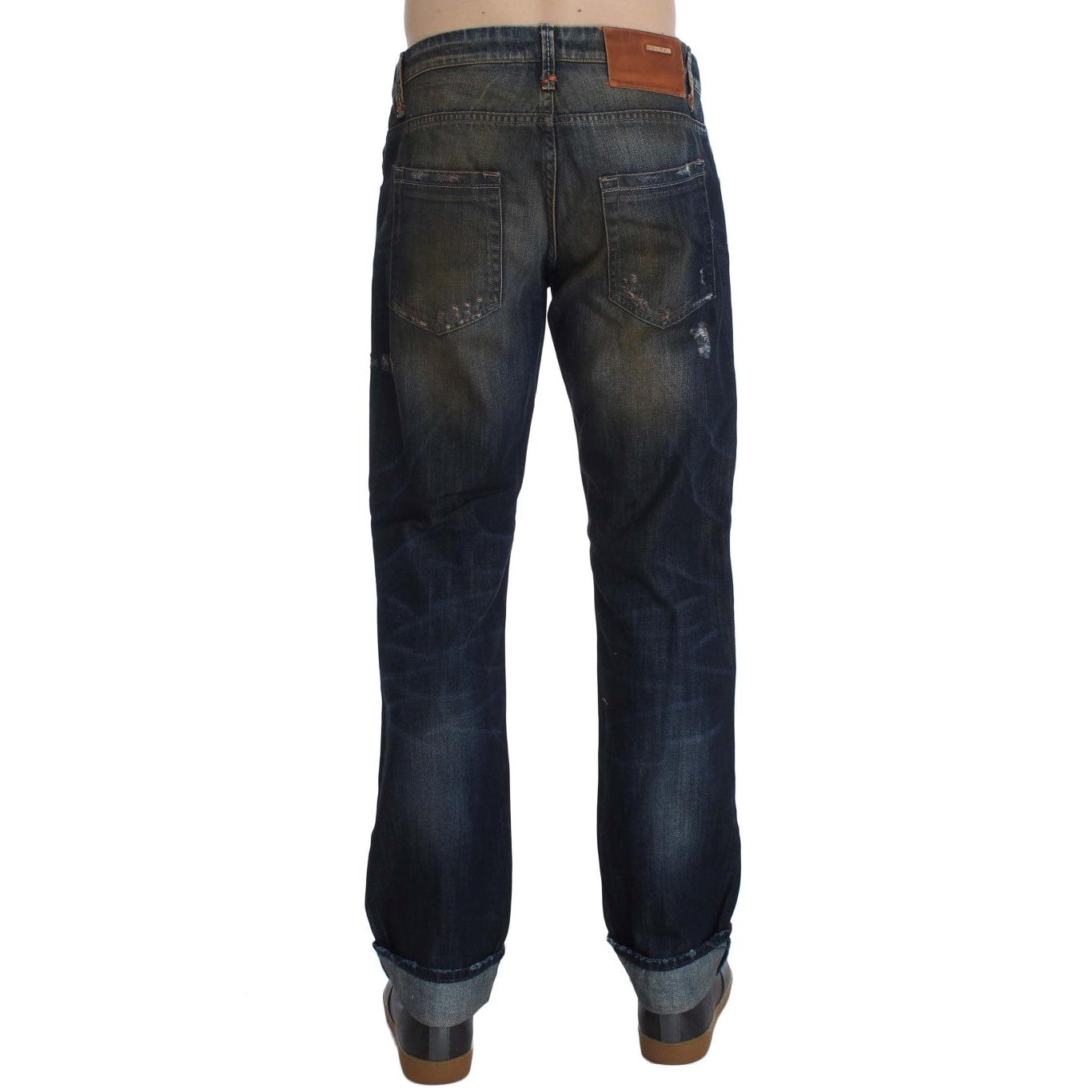 Acht Blue Wash Cotton Regular Straight Fit Jeans